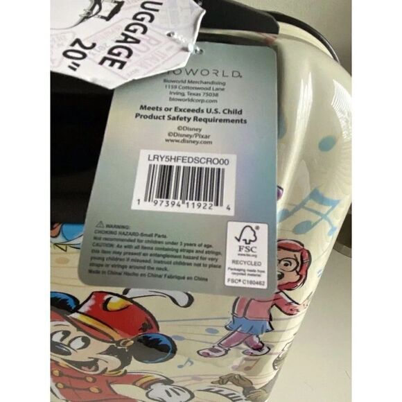 Bioworld Disney 100 Years Of Music And Wonder 20” Carry On Spinner Suitcase NEW - Picture 11 of 16